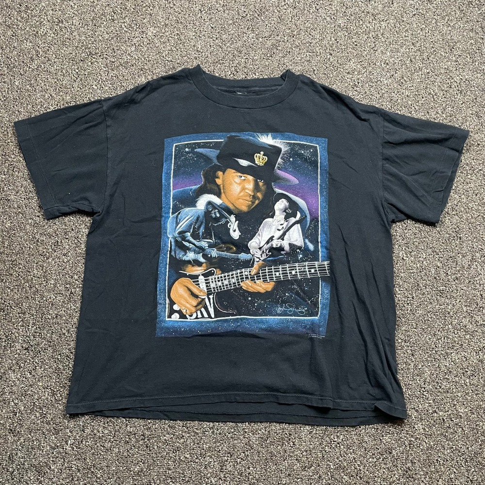 Vintage 1991 Stevie Ray Vaughan SRV Memorial T-Shirt John Schultz Black Large